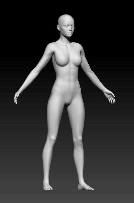Female Base Mesh 3D model_4