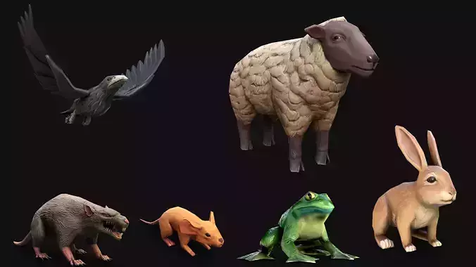 Mobile Animals 3D Model Collection