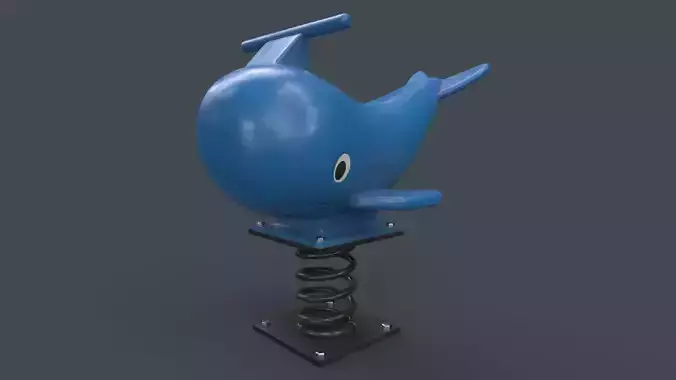 PBR Outdoor Spring Swing Playground Toy B Low-poly 3D model