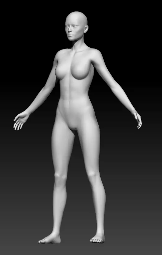 Female Base Mesh 3 3D model_0