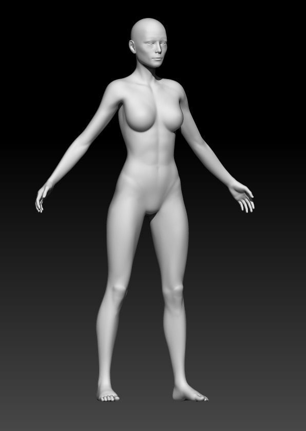Female Base Mesh 3 3D model_4