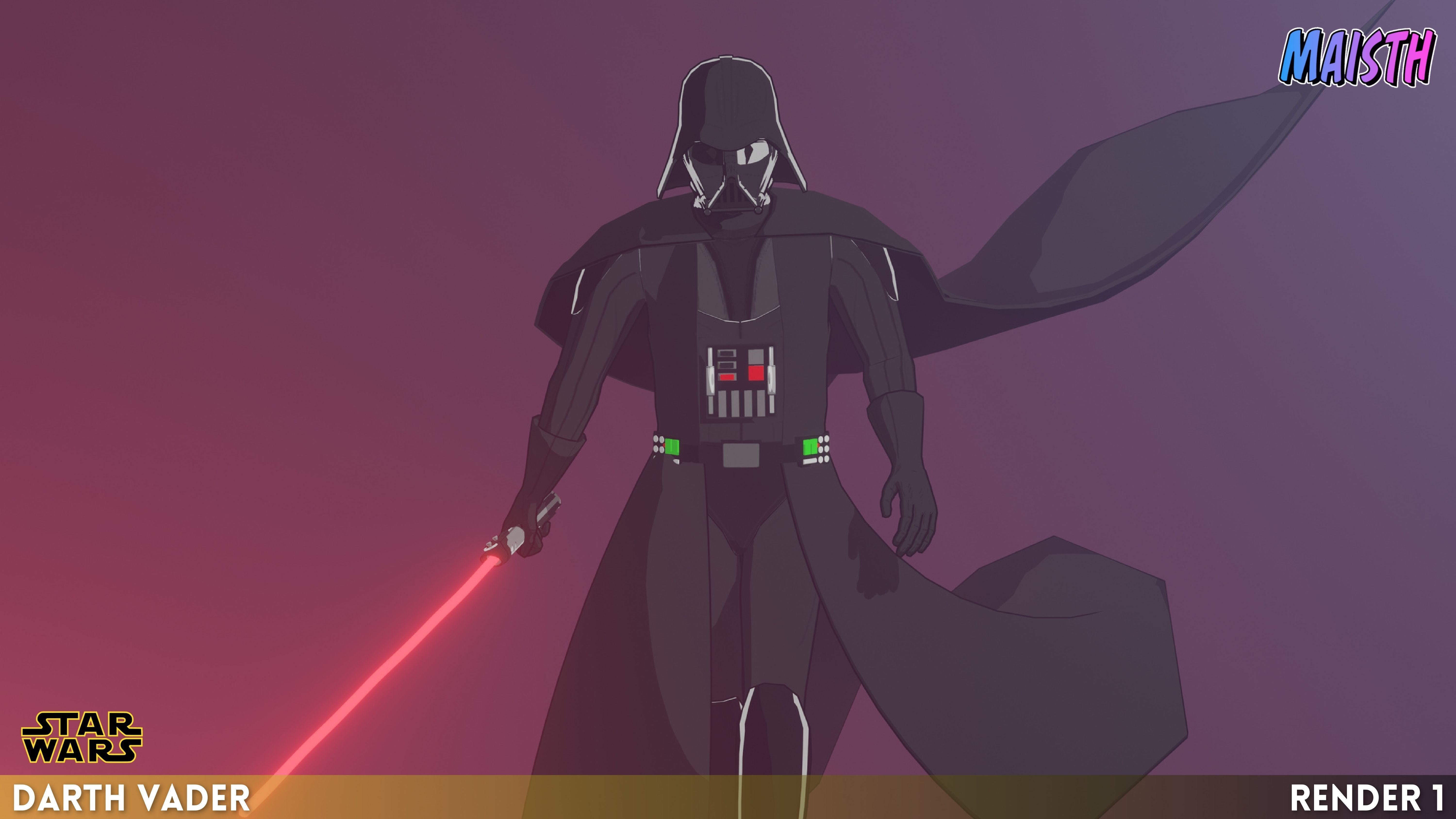Darth Vader - Star Wars - 3D Model - Rigged Low-poly 3D model_3