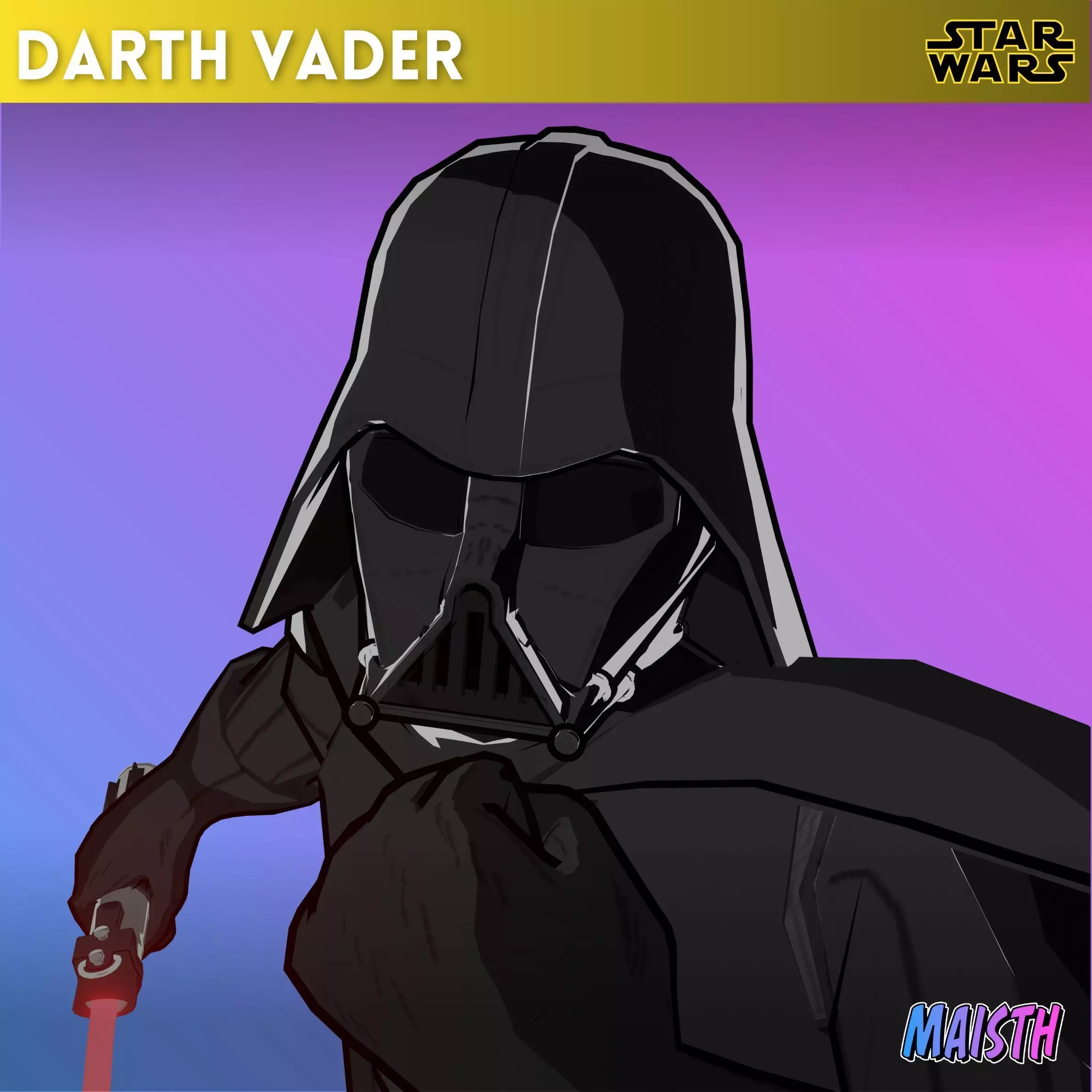 Darth Vader - Star Wars - 3D Model - Rigged Low-poly 3D model_0