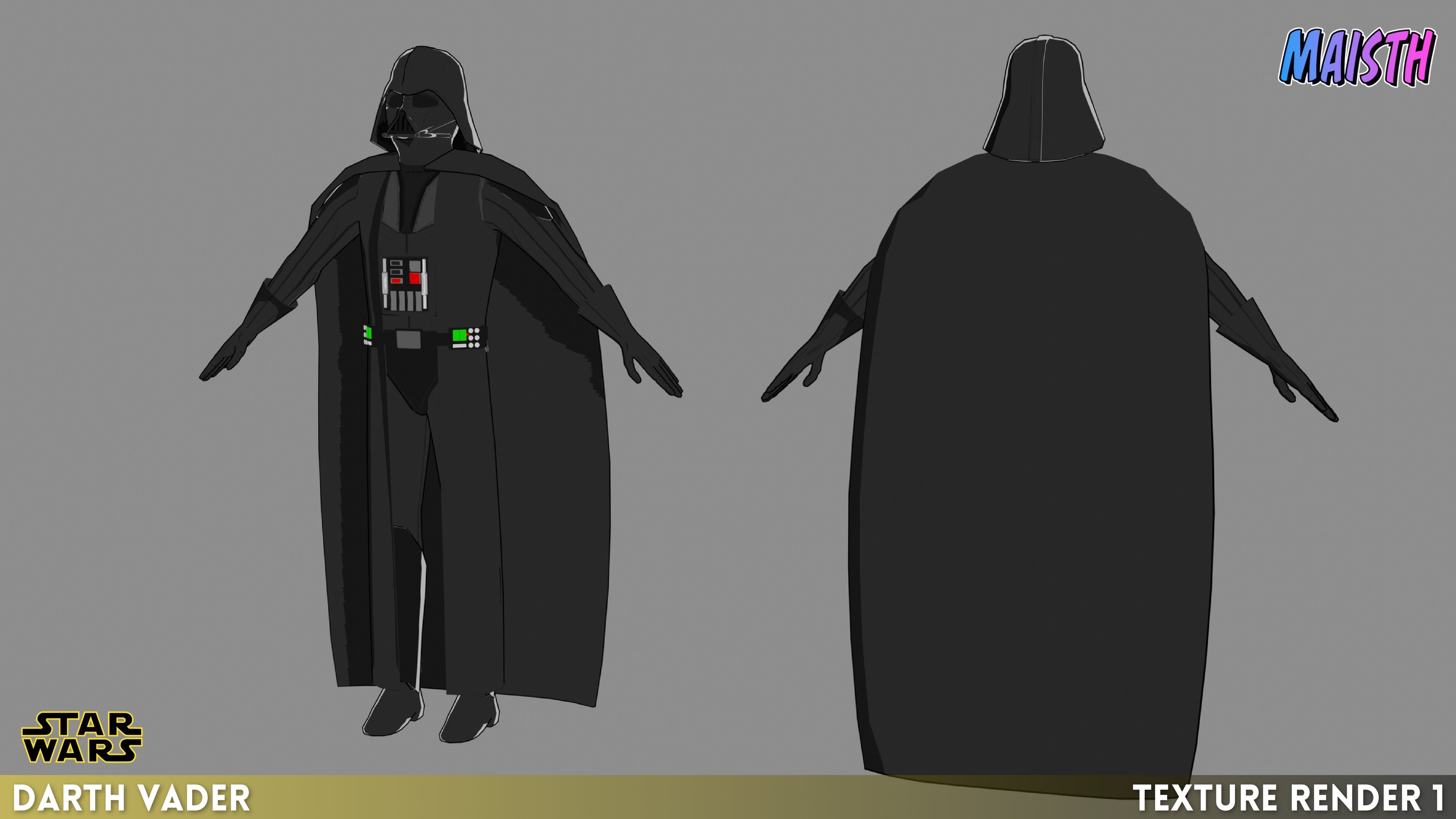 Darth Vader - Star Wars - 3D Model - Rigged Low-poly 3D model_7