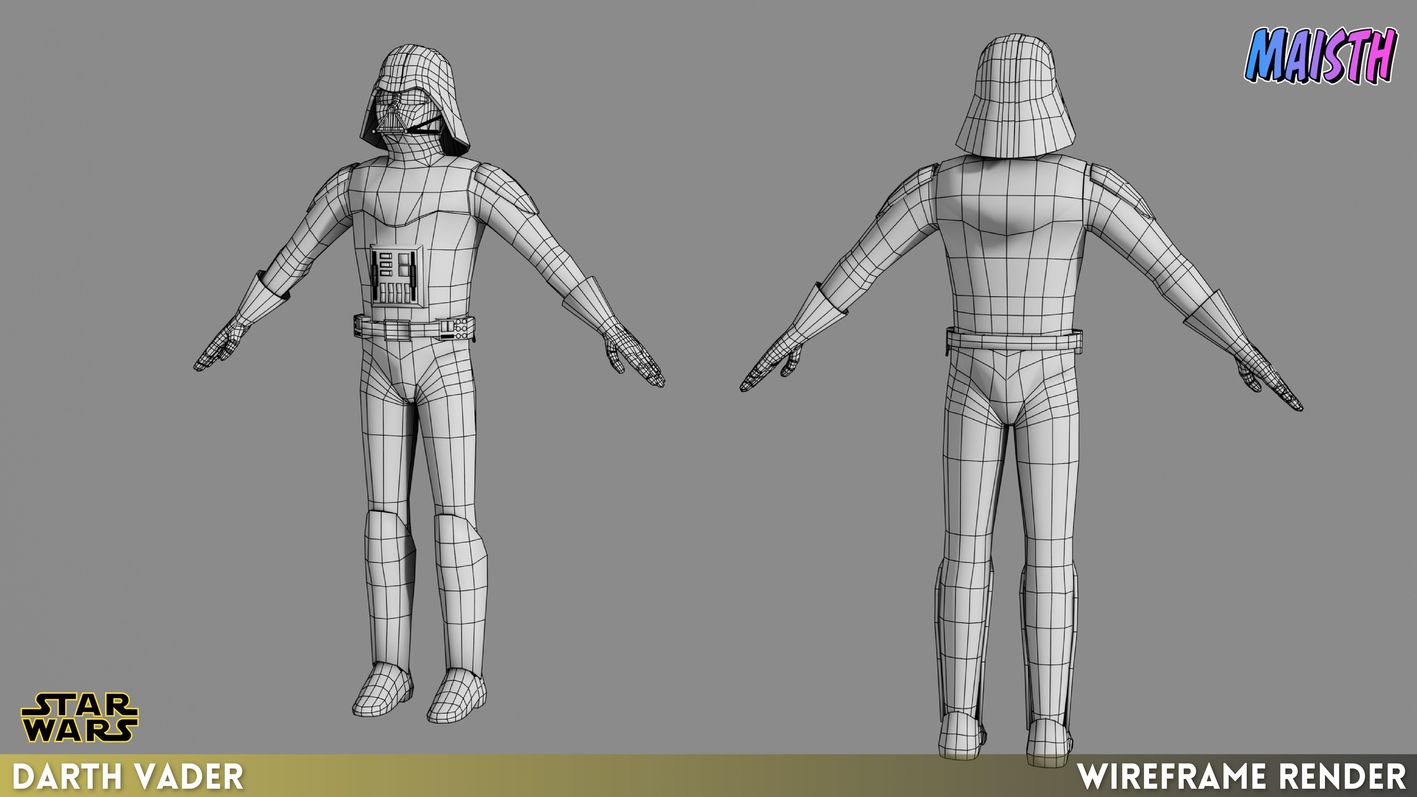 Darth Vader - Star Wars - 3D Model - Rigged Low-poly 3D model_10