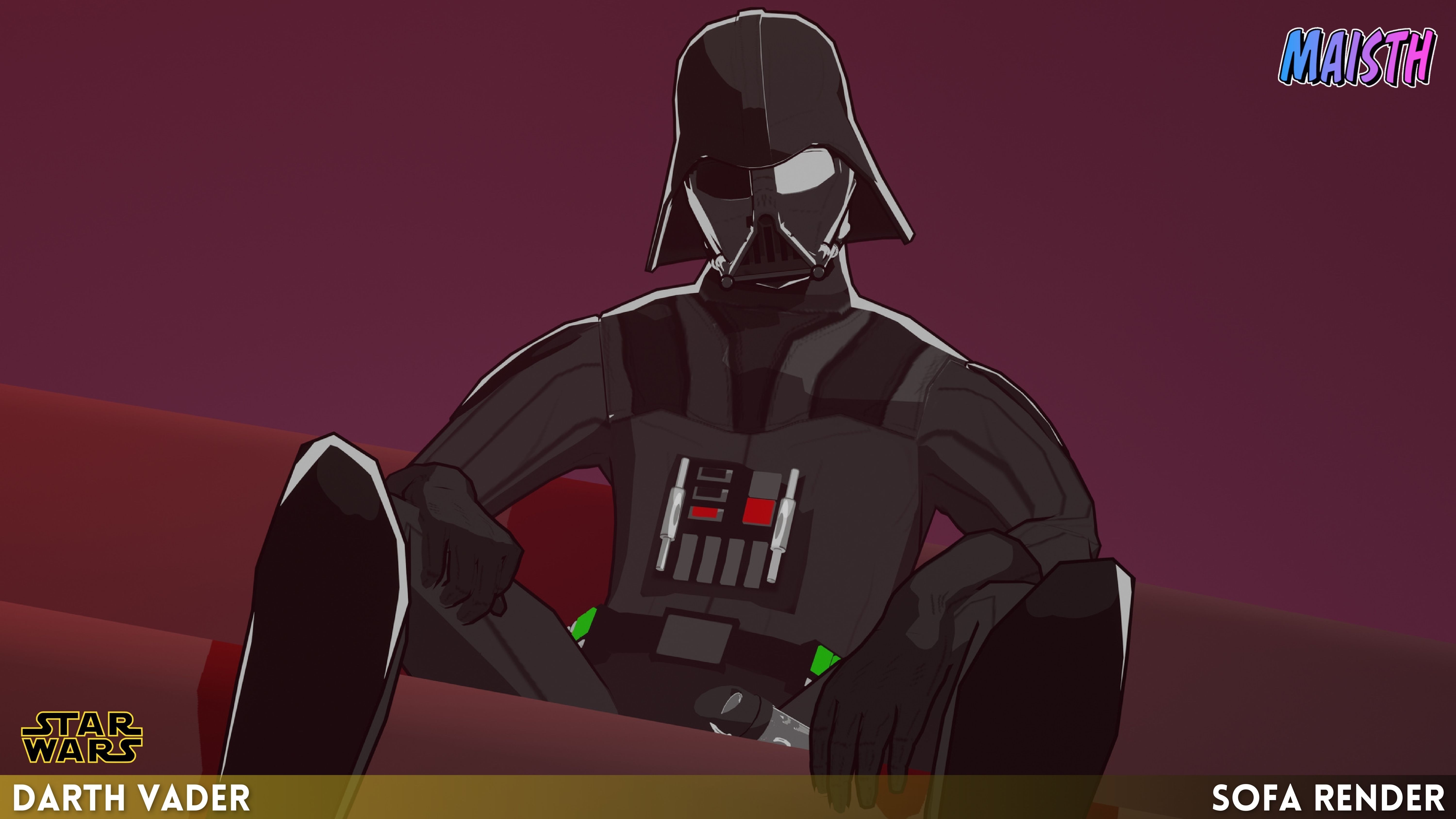 Darth Vader - Star Wars - 3D Model - Rigged Low-poly 3D model_6