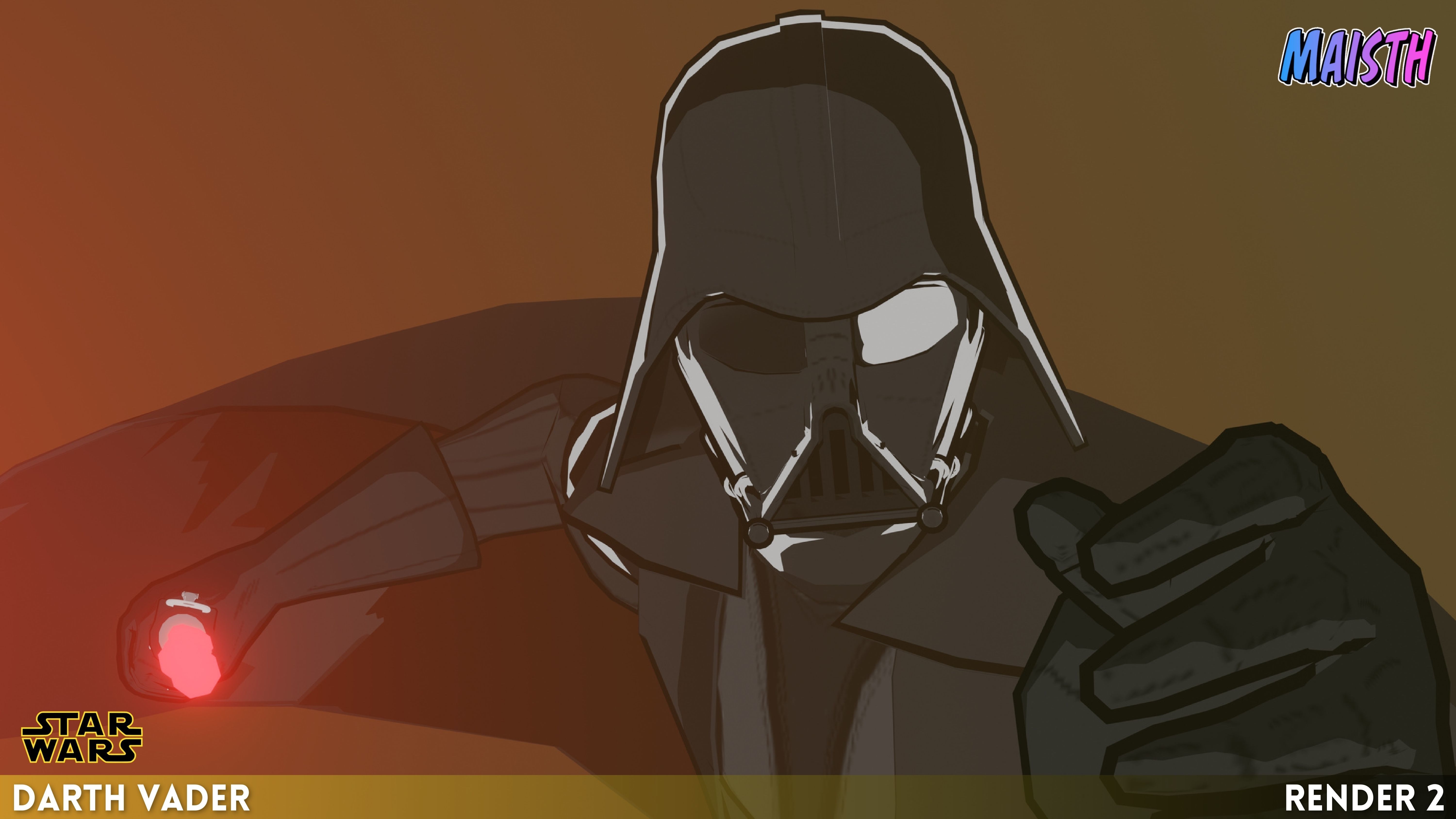 Darth Vader - Star Wars - 3D Model - Rigged Low-poly 3D model_4