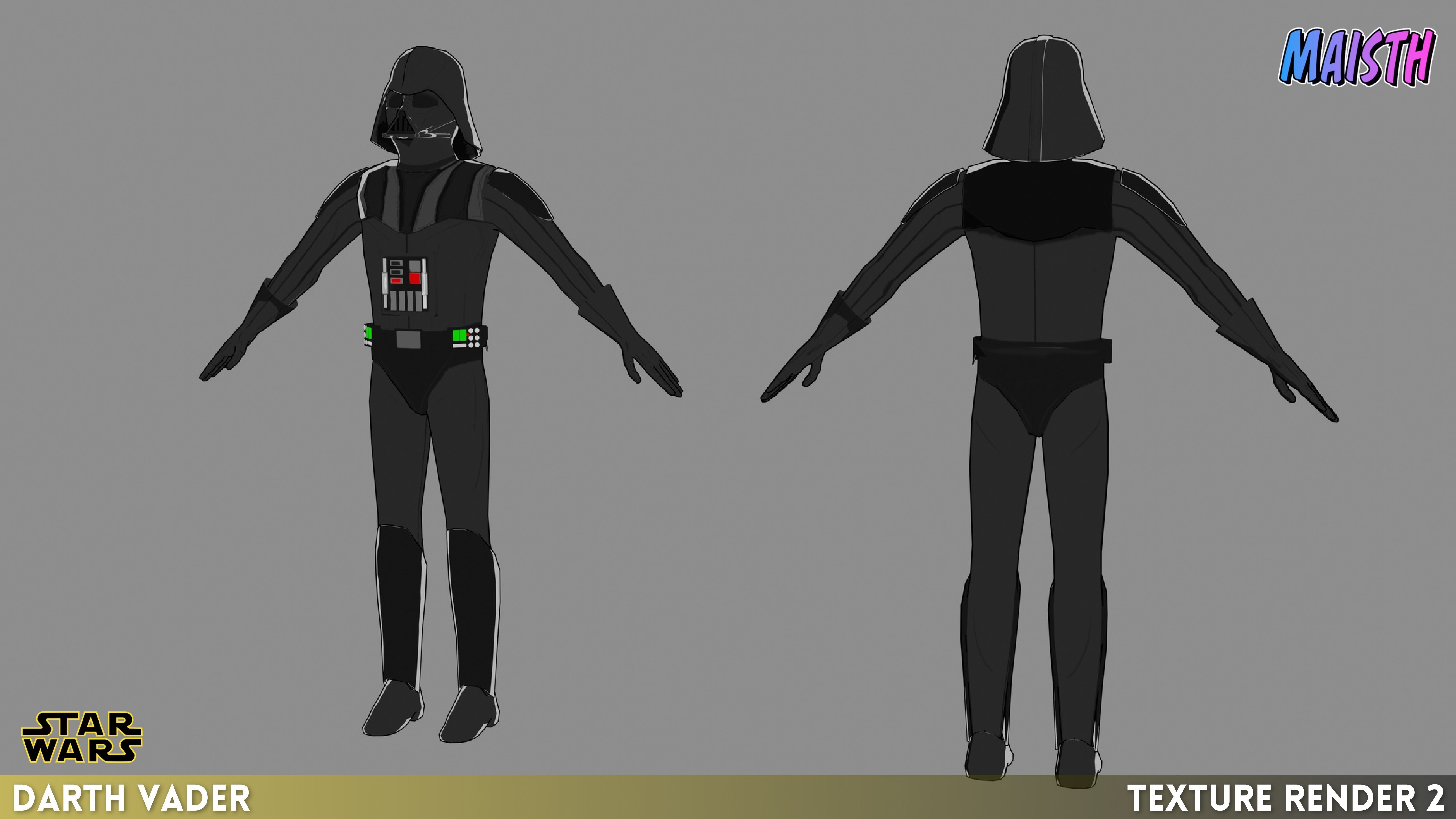 Darth Vader - Star Wars - 3D Model - Rigged Low-poly 3D model_8