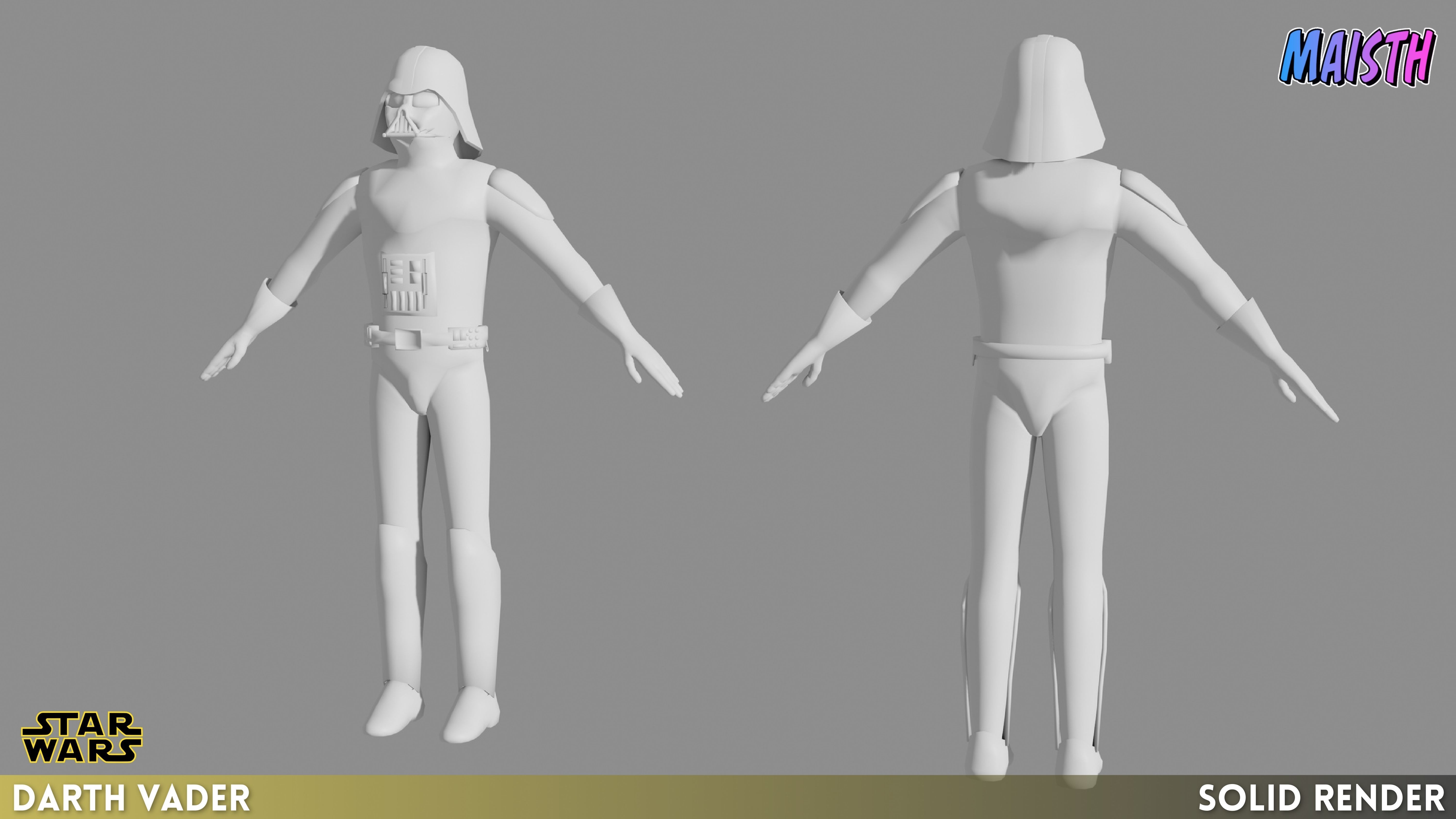 Darth Vader - Star Wars - 3D Model - Rigged Low-poly 3D model_9