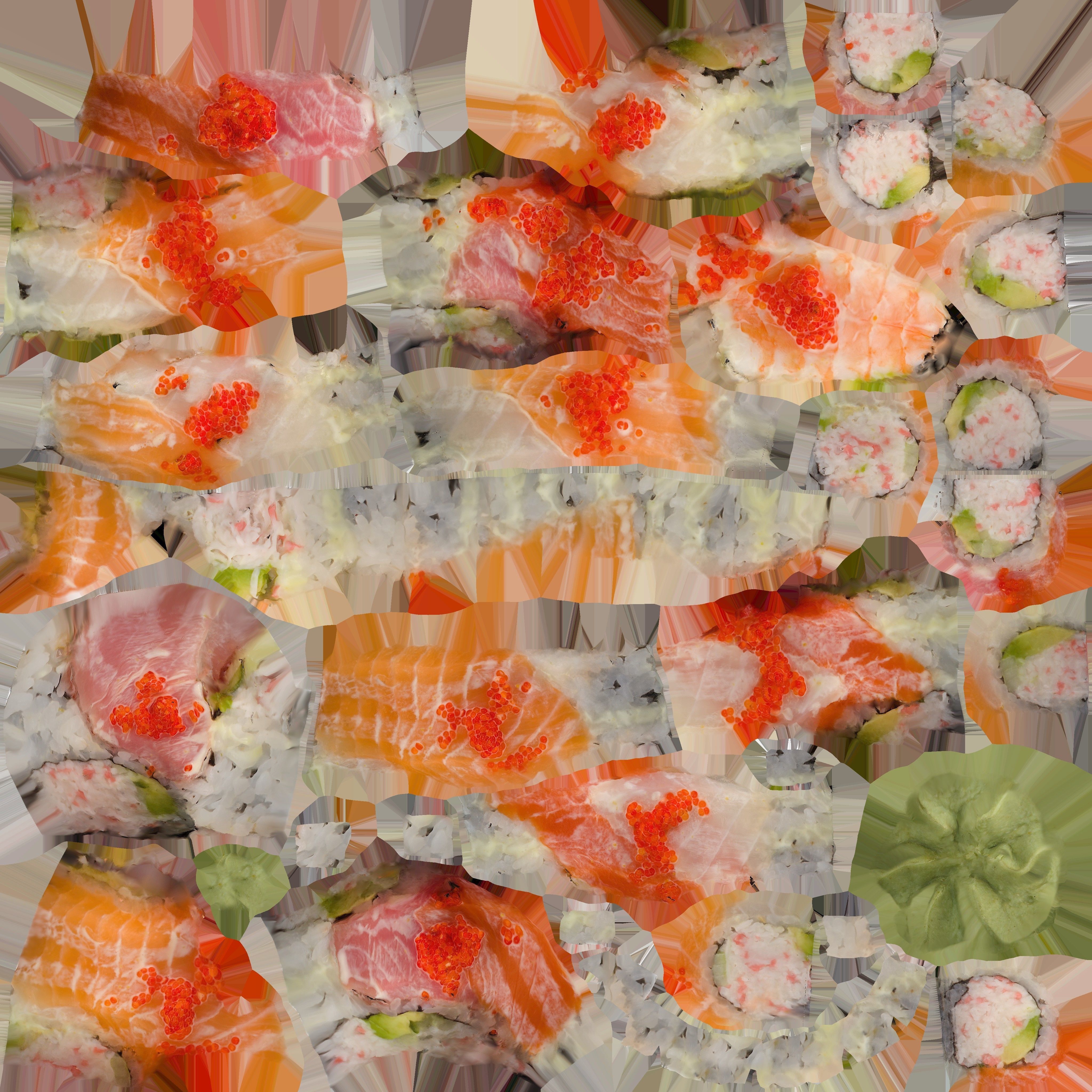 Rainbow Roll Sushi - Scene Prop 3D model_5