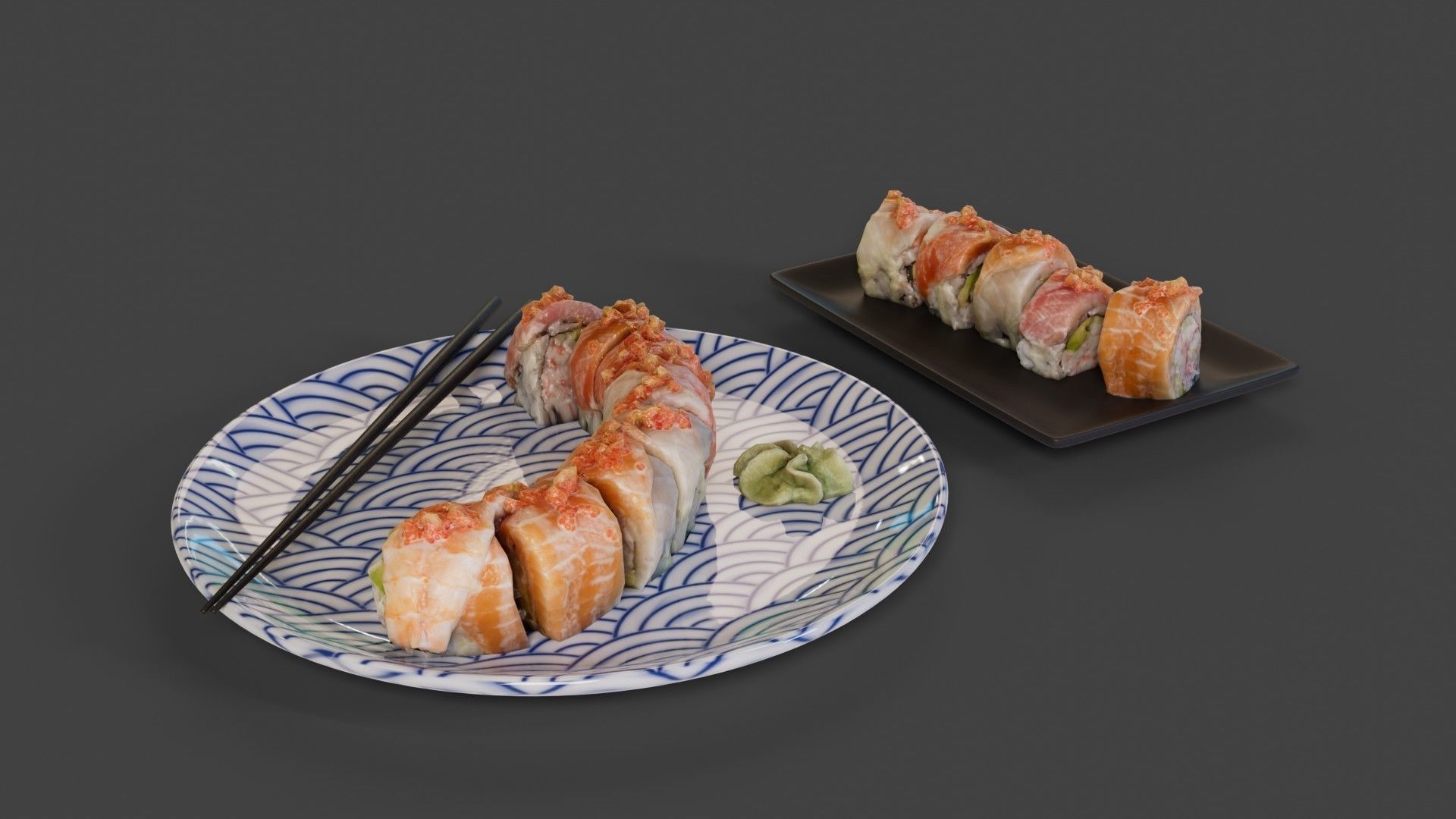 Rainbow Roll Sushi - Scene Prop 3D model_1