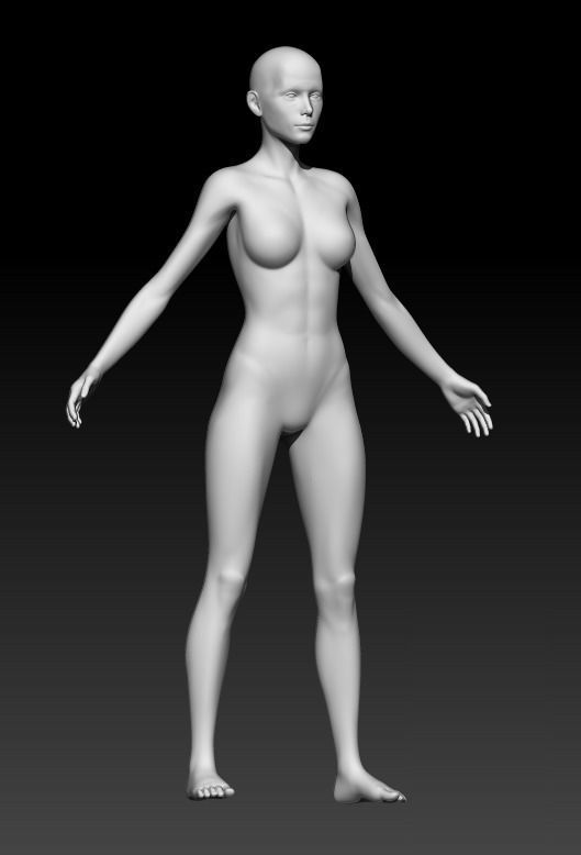 Female Base Mesh 4 3D model_4
