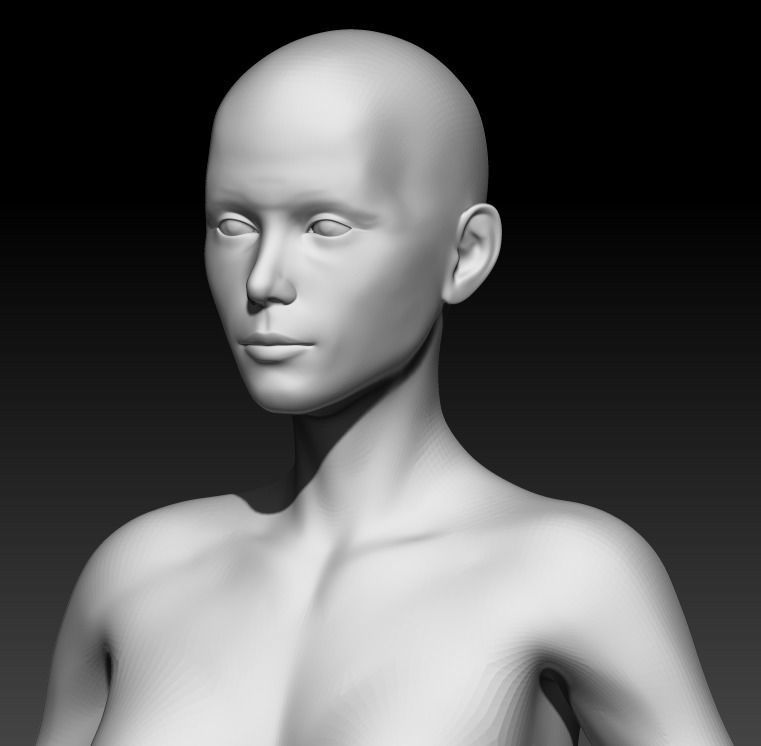 Female Base Mesh 4 3D model_5