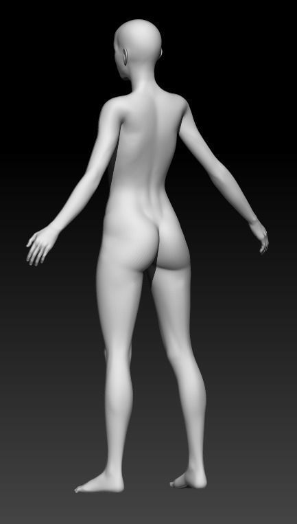 Female Base Mesh 4 3D model_3