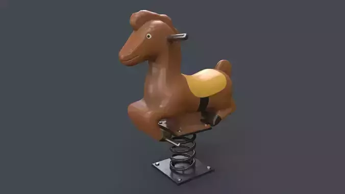 PBR Outdoor Spring Swing Playground Toy C Low-poly 3D model