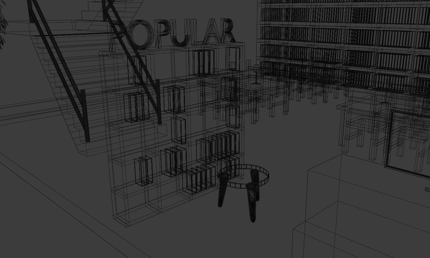 Low Poly Library 001 Low-poly 3D model_14