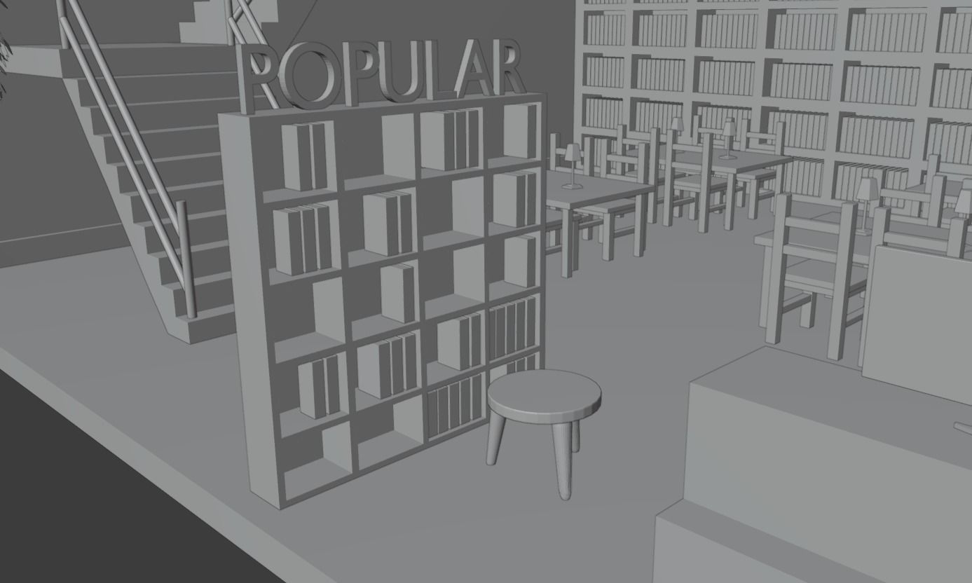 Low Poly Library 001 Low-poly 3D model_9