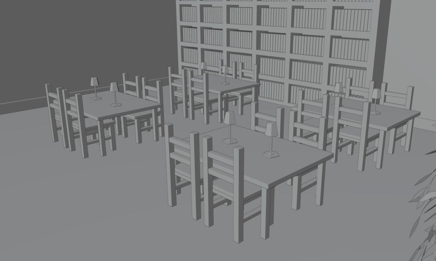 Low Poly Library 001 Low-poly 3D model_7