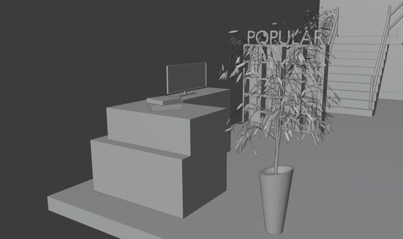 Low Poly Library 001 Low-poly 3D model_11