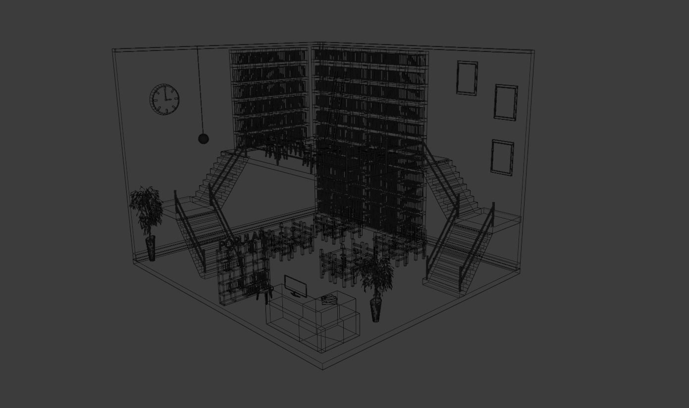 Low Poly Library 001 Low-poly 3D model_13