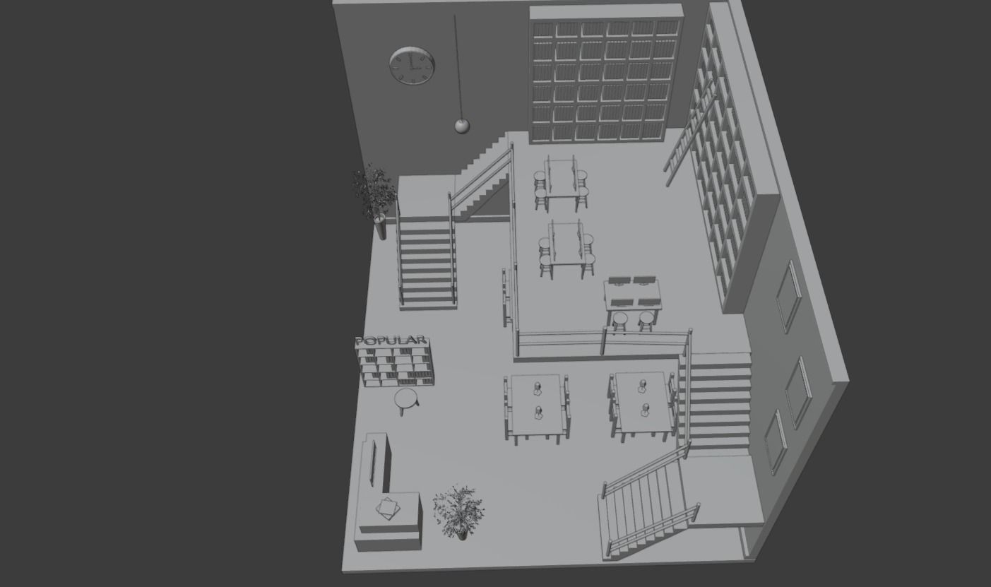 Low Poly Library 001 Low-poly 3D model_10