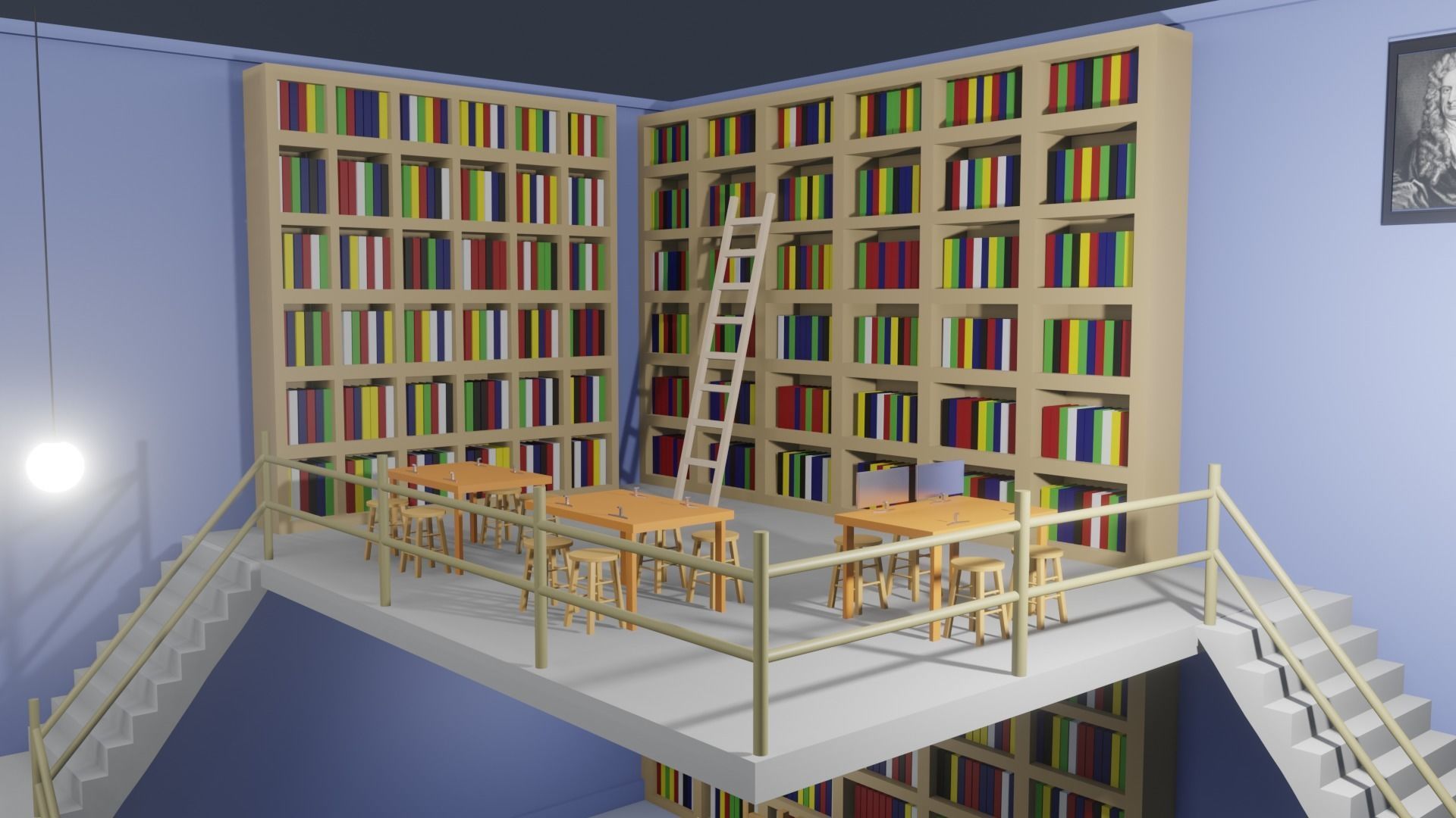 Low Poly Library 001 Low-poly 3D model_3