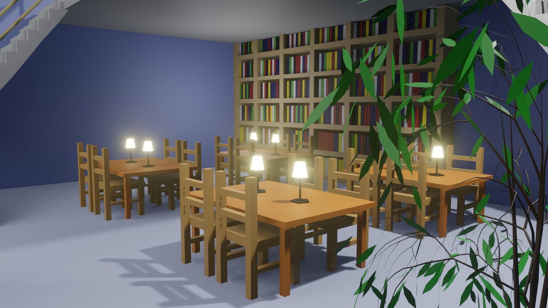 Low Poly Library 001 Low-poly 3D model_2