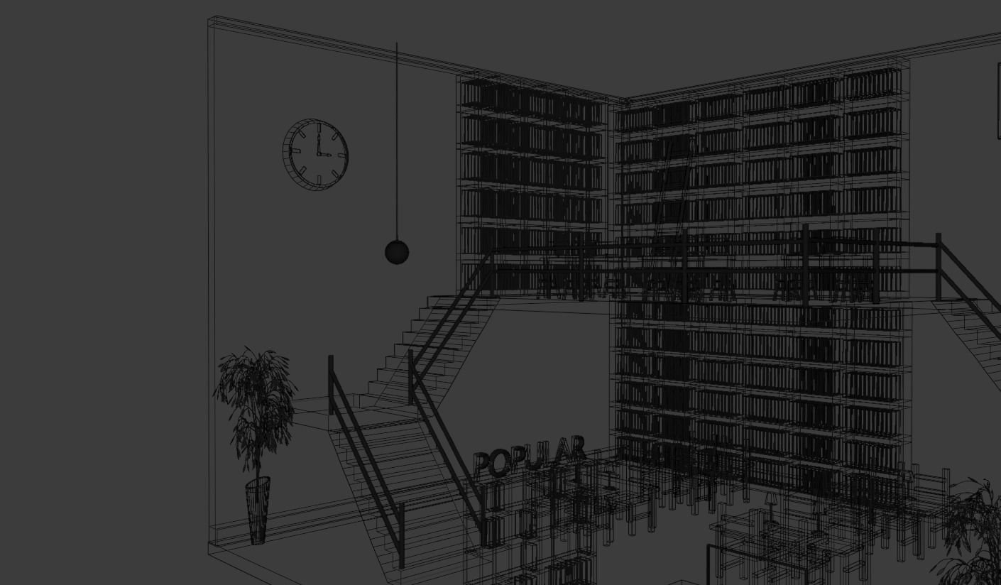 Low Poly Library 001 Low-poly 3D model_16