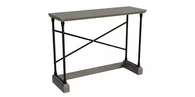 Gray Wood Industrial Table