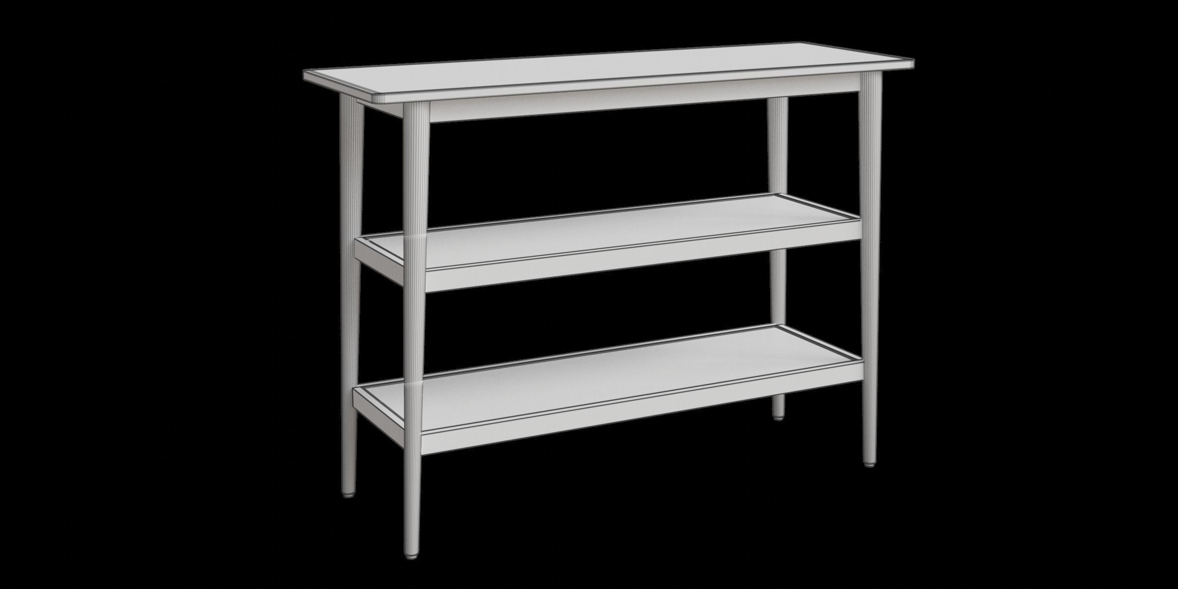 Light Brown Wooden Table Low-poly 3D model_2