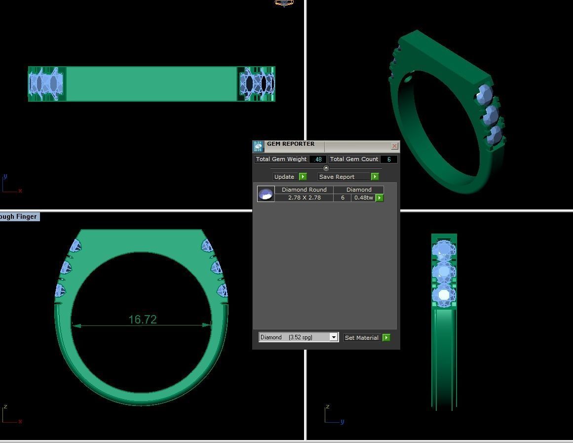 Creative Diamond Ring 3D print model_4