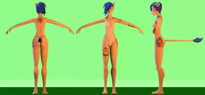 Sandy V06  furry 3D model Blender Rig 3D model