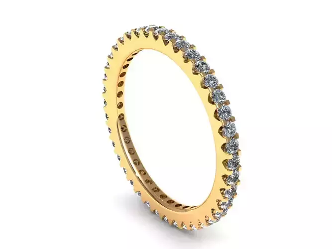Pave Solitaire Diamond Ring 3D print model