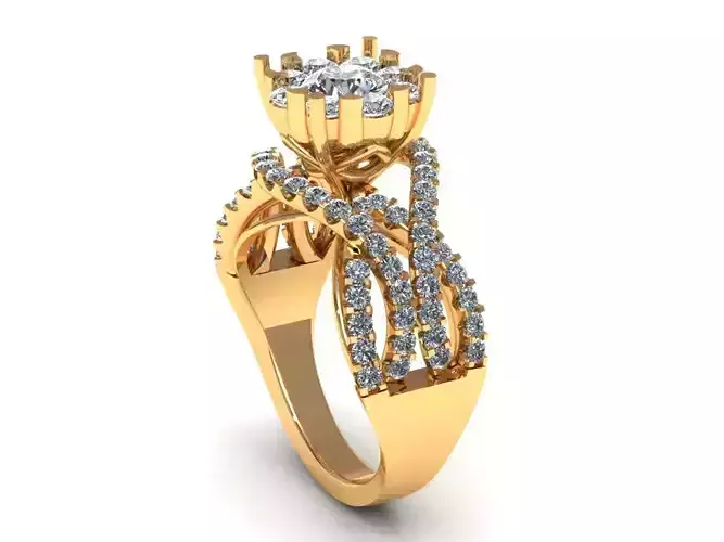 Hong Kong Prong Diamond Ring 3D print model