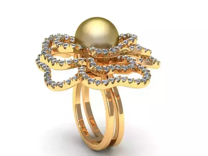 Rose Pear Diamond Ring