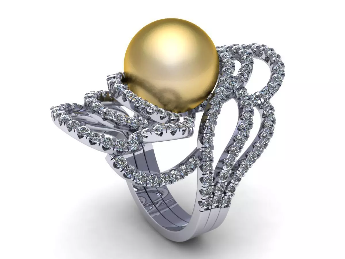 Creative Pear Diamond Ring R33 3D print model