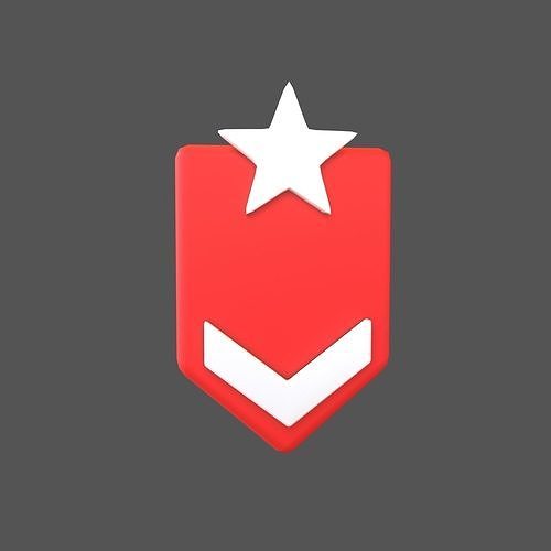 Rank Medal v6 006 Low-poly 3D model