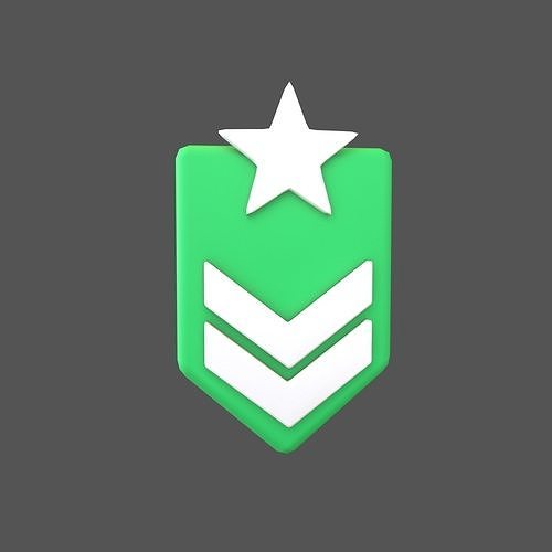 Rank Medal v7 002 Low-poly 3D model