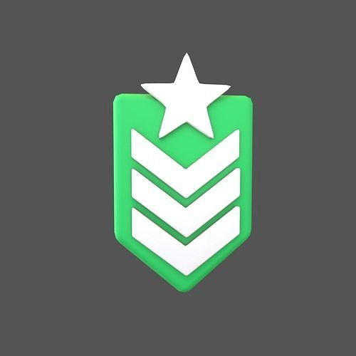 Rank Medal v8 002 Low-poly 3D model