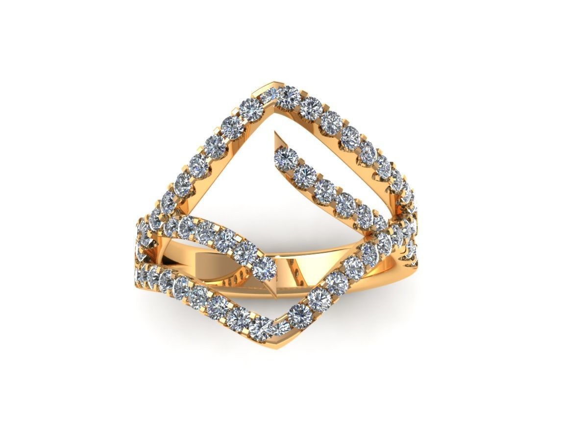 Fashion Diamond Ring 3D print model_9