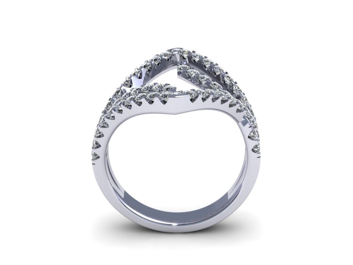 Fashion Diamond Ring 3D print model_2