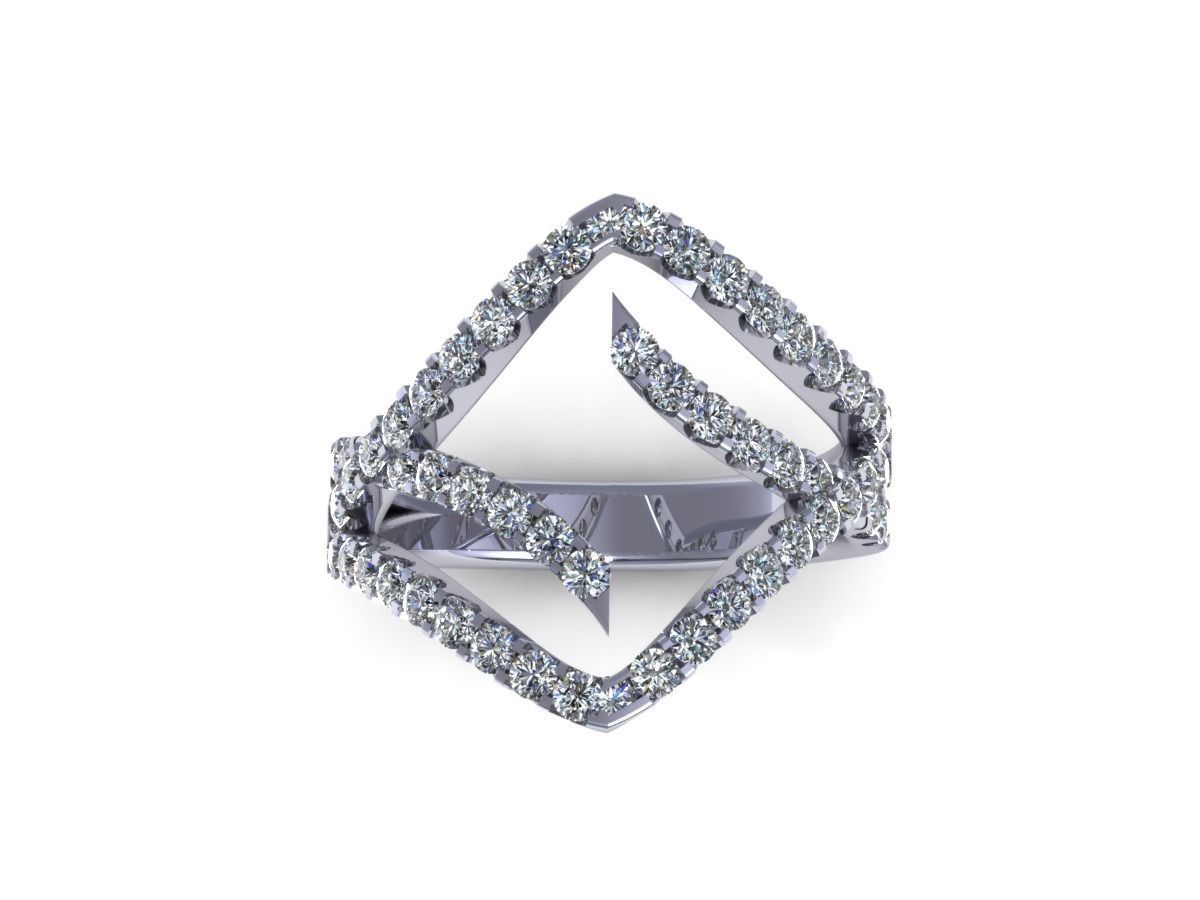 Fashion Diamond Ring 3D print model_1