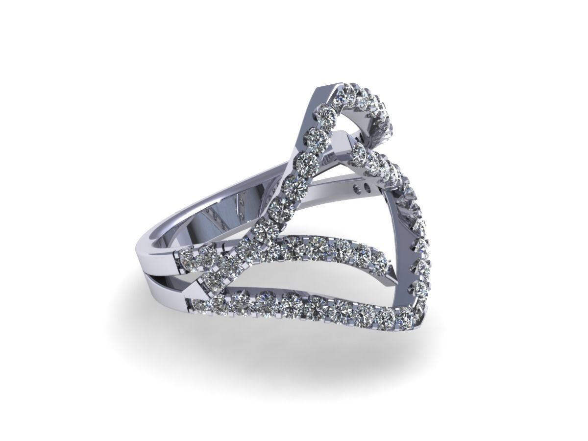 Fashion Diamond Ring 3D print model_5