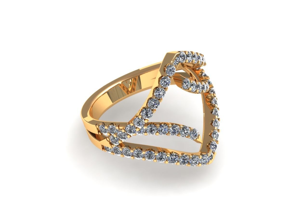 Fashion Diamond Ring 3D print model_7