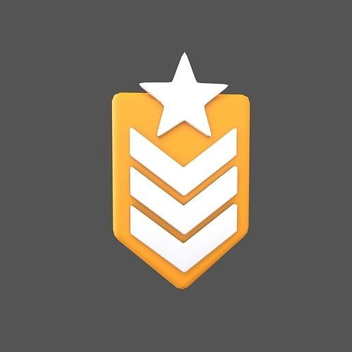 Rank Medal v8 005 Low-poly 3D model