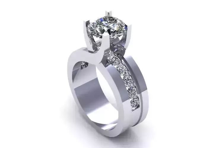 Great Solitaire Diamond Ring 3D print model