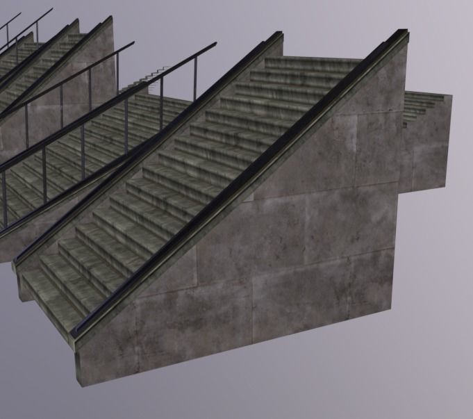Stairs Gothic Pack Low-poly 3D model_2