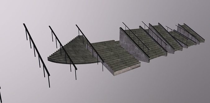 Stairs Gothic Pack Low-poly 3D model