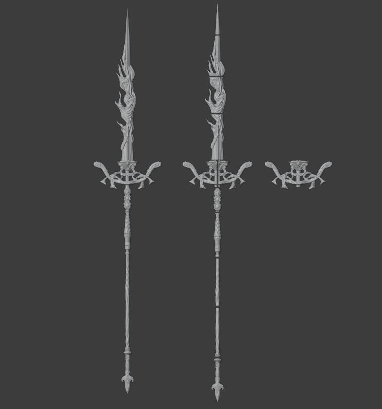 Spear of the Impaler from Messmer Elden Ring 3D print model_1