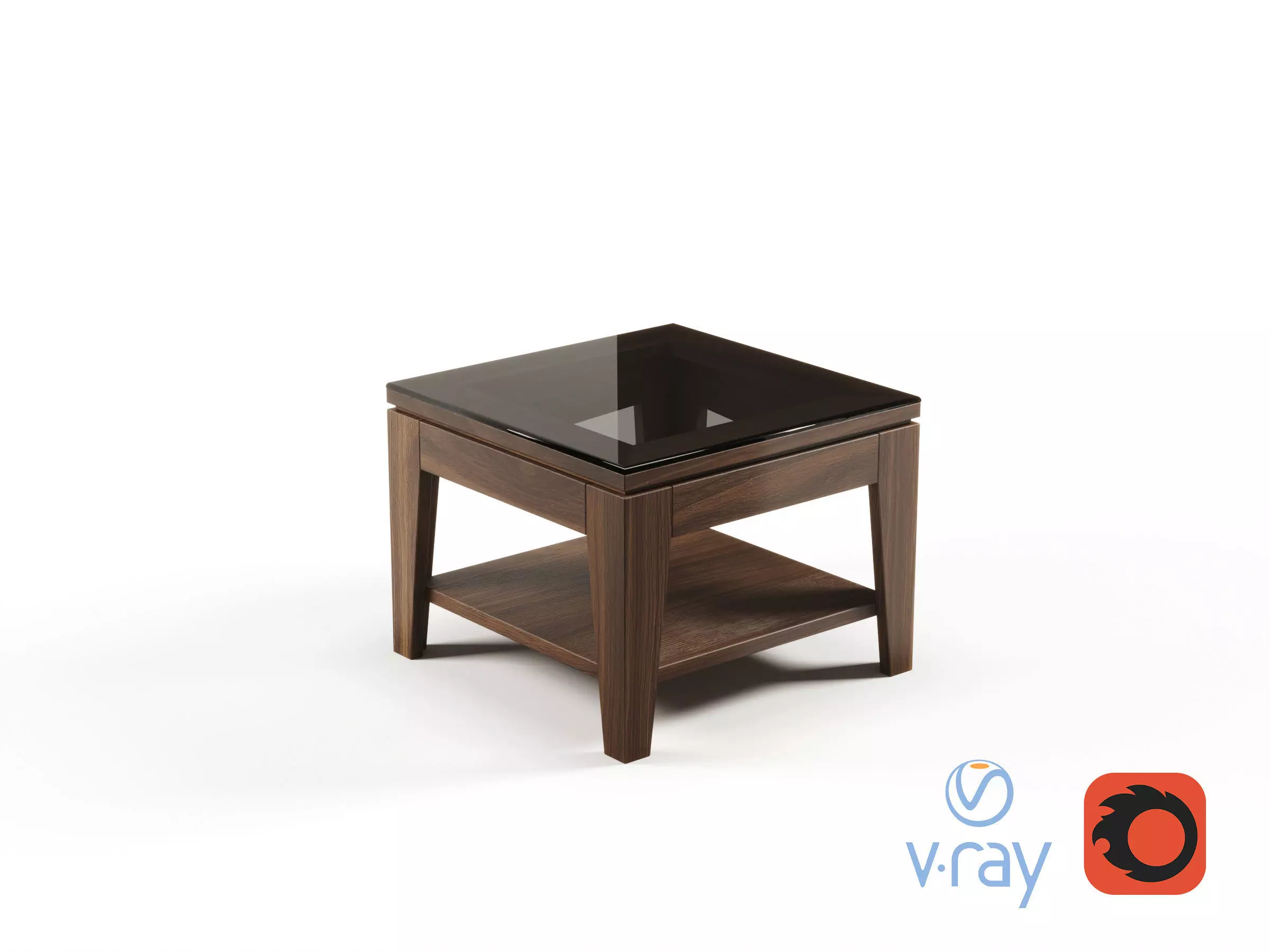 Modern Office Side Coffee Table For Director Free 3D model_0